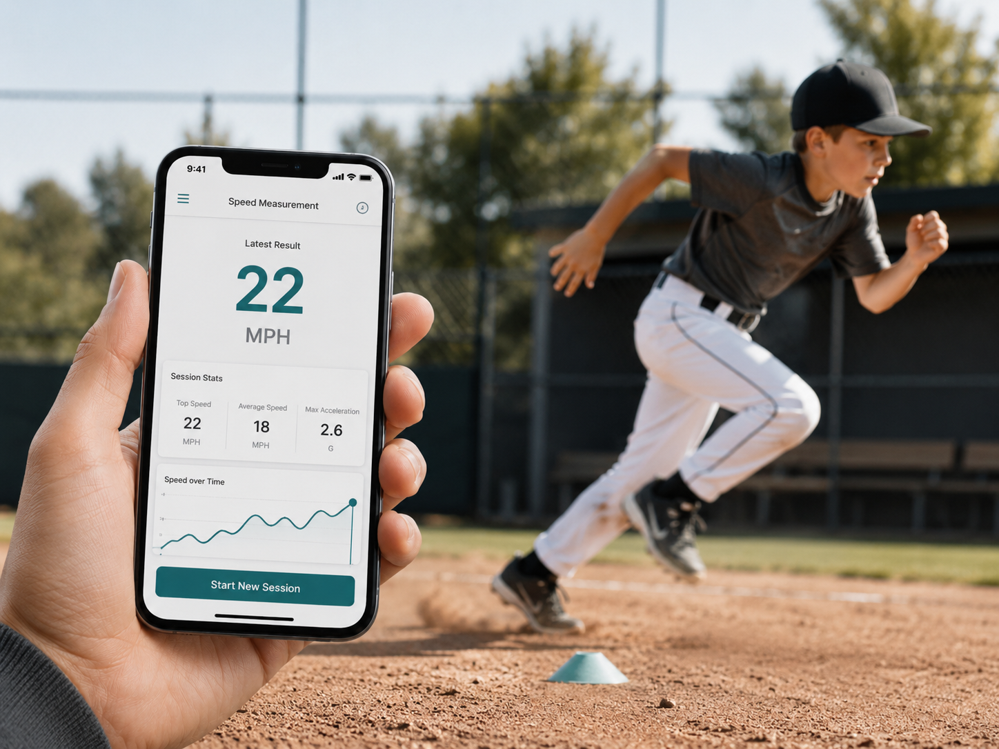 Sports speed and timing app preview